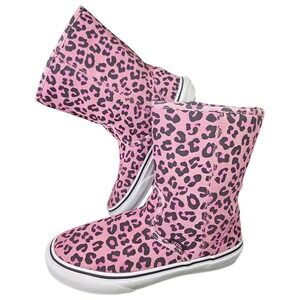 Vans pink‎ leopard slip on boots